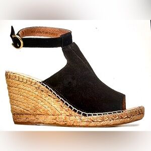 NEW Royal Republiq Black Suede Wedge Espadrille, Women's size 41